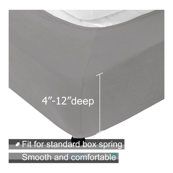 ALYVIA SPRING King/Cal King Box Spring Cover - Stretch-Fit Microfiber & Spandex, - Picture 2 of 5